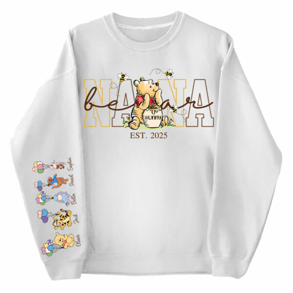 Custom Mama Bear Shirt, Mama Est with Kid Name on Sleeve - Personalized Grandma Bear Shirt Mothers Day Gift - Image 2