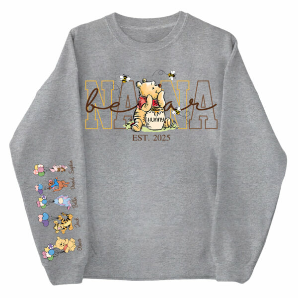 Custom Mama Bear Shirt, Mama Est with Kid Name on Sleeve - Personalized Grandma Bear Shirt Mothers Day Gift - Image 5