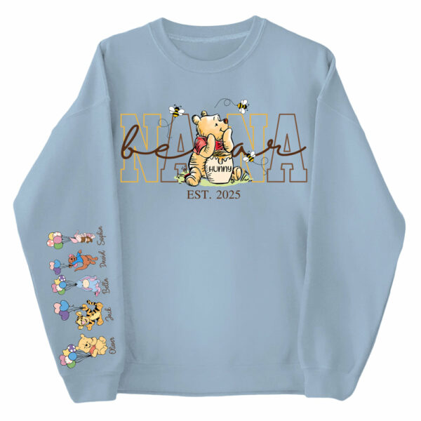 Custom Mama Bear Shirt, Mama Est with Kid Name on Sleeve - Personalized Grandma Bear Shirt Mothers Day Gift - Image 6