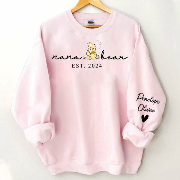 Custom Mama Bear Shirt With Kid Name On Sleeve - Personalized Grandma Bear Shirt - Image 6