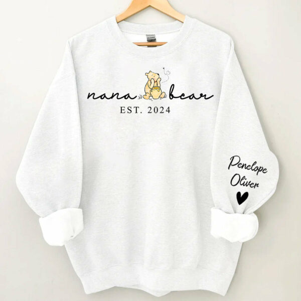 Custom Mama Bear Shirt With Kid Name On Sleeve - Personalized Grandma Bear Shirt - Image 5