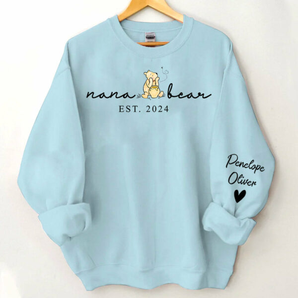 Custom Mama Bear Shirt With Kid Name On Sleeve - Personalized Grandma Bear Shirt - Image 3