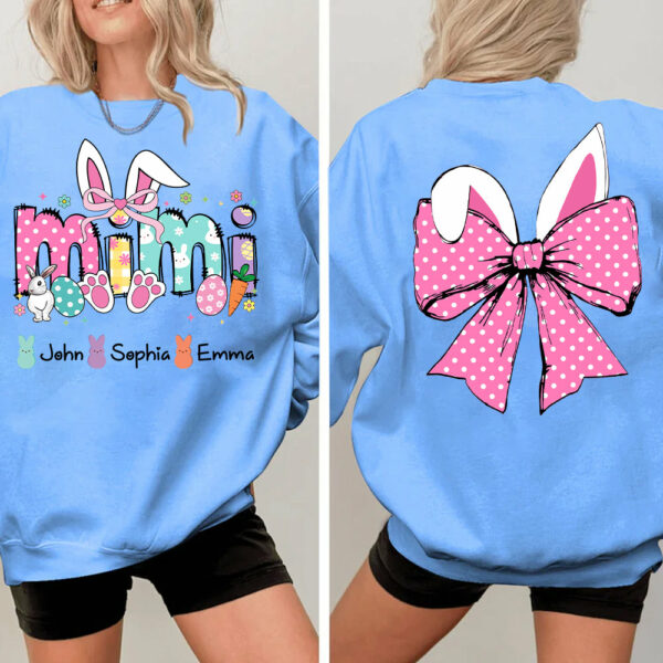 Custom Mama Easter Coquette Bow Shirt - Image 3