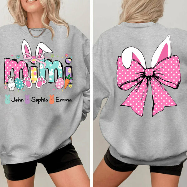 Custom Mama Easter Coquette Bow Shirt - Image 2