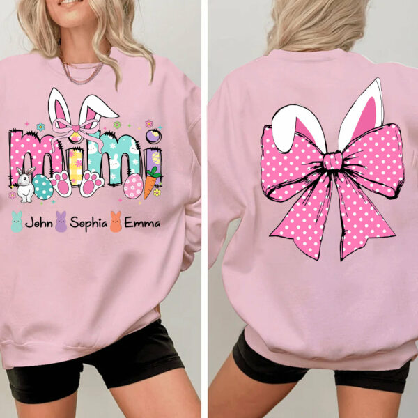 Custom Mama Easter Coquette Bow Shirt - Image 4