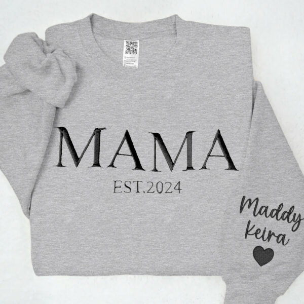 Custom Mama Embroidered Hoodie Sweatshirt With Date Unique Keepsake For Mom Mother's Day Gift Ideas - Image 7