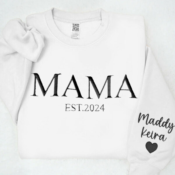 Custom Mama Embroidered Hoodie Sweatshirt With Date Unique Keepsake For Mom Mother's Day Gift Ideas - Image 6