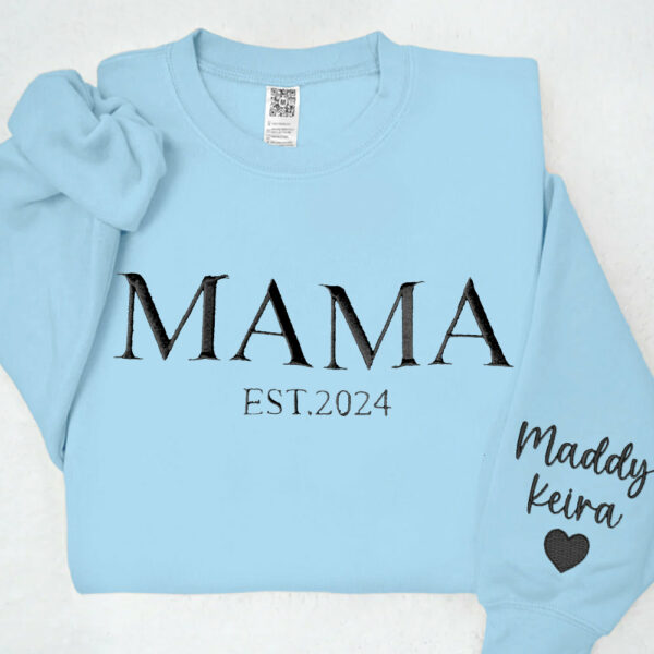 Custom Mama Embroidered Hoodie Sweatshirt With Date Unique Keepsake For Mom Mother's Day Gift Ideas - Image 9