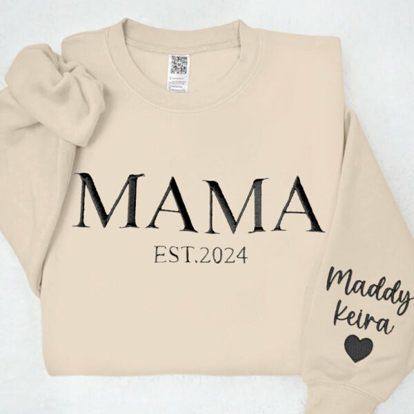 Custom Mama Embroidered Hoodie Sweatshirt With Date Unique Keepsake For Mom Mother's Day Gift Ideas - Image 10