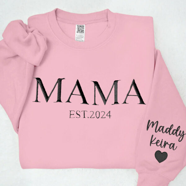 Custom Mama Embroidered Hoodie Sweatshirt With Date Unique Keepsake For Mom Mother's Day Gift Ideas - Image 8