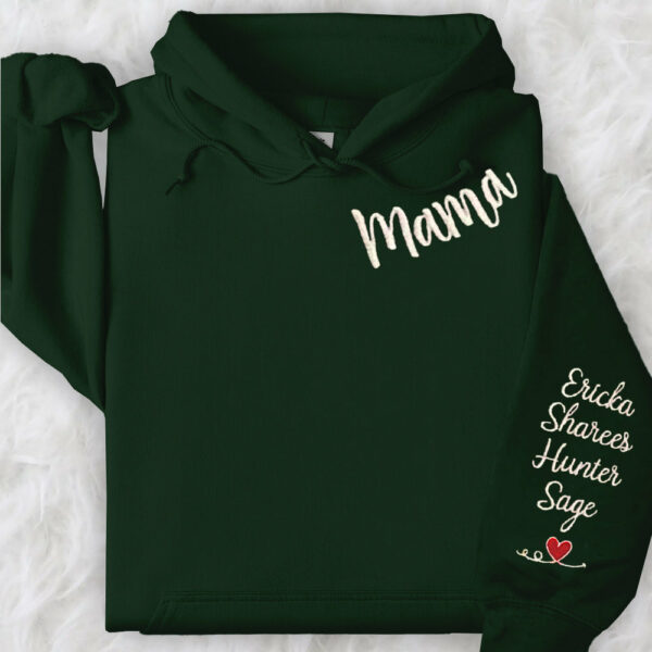Custom Mama Embroidered Sweatshirt Hoodie with Kids Names For Mother's Day Gift Ideas - Image 9