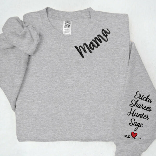 Custom Mama Embroidered Sweatshirt Hoodie with Kids Names For Mother's Day Gift Ideas - Image 5