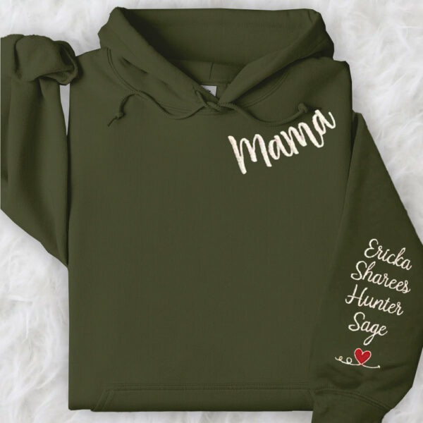 Custom Mama Embroidered Sweatshirt Hoodie with Kids Names For Mother's Day Gift Ideas - Image 11