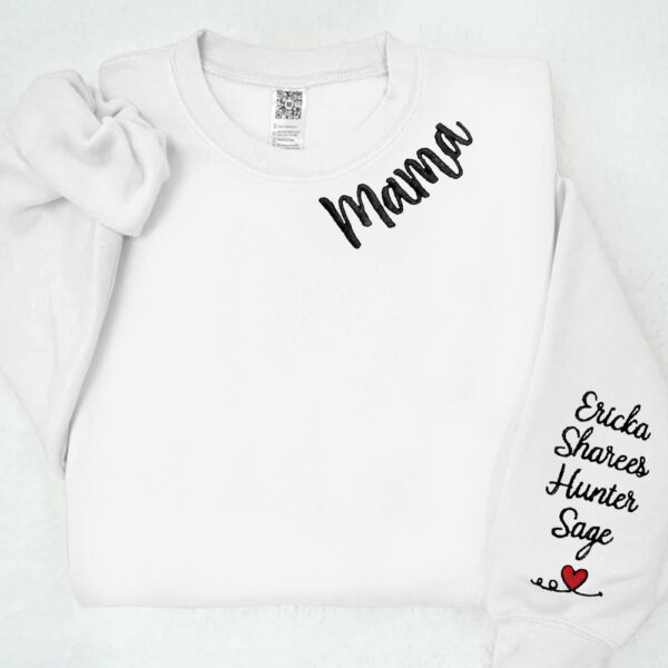 Custom Mama Embroidered Sweatshirt Hoodie with Kids Names For Mother's Day Gift Ideas - Image 3