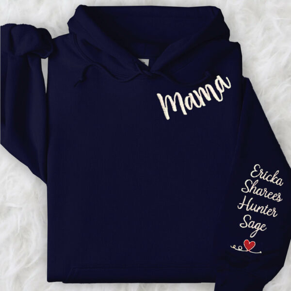 Custom Mama Embroidered Sweatshirt Hoodie with Kids Names For Mother's Day Gift Ideas - Image 10