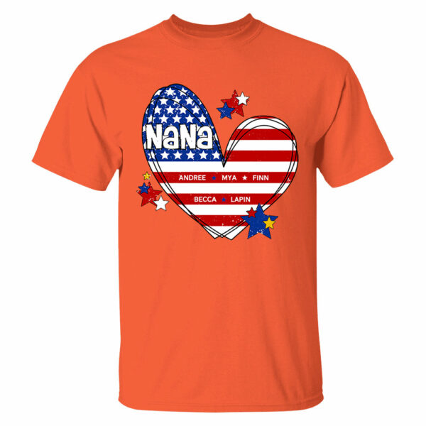Custom Mom Grandma Heart with Kids Names, Custom 4th of July Shirt - Image 10
