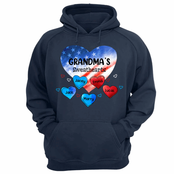 Custom Mom Grandma Sweat Heart 4th of July Shirt - Image 7