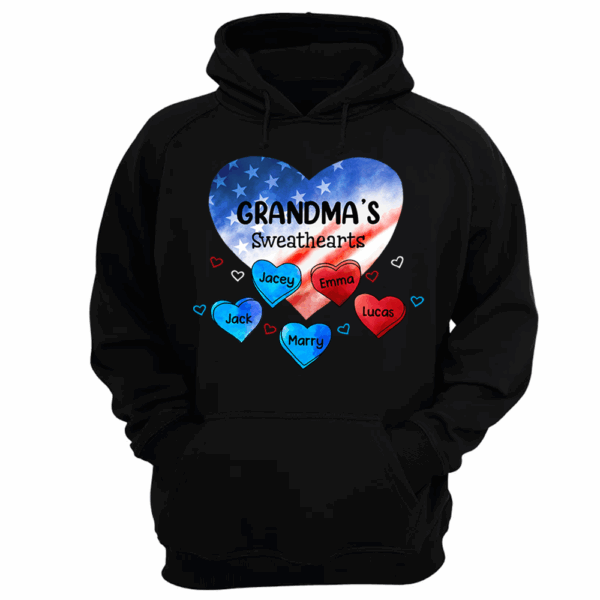 Custom Mom Grandma Sweat Heart 4th of July Shirt - Image 6