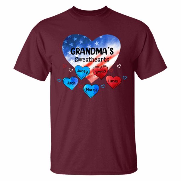 Custom Mom Grandma Sweat Heart 4th of July Shirt - Image 5