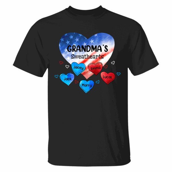 Custom Mom Grandma Sweat Heart 4th of July Shirt - Image 2