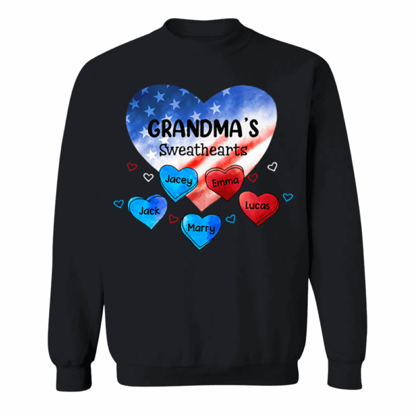 Custom Mom Grandma Sweat Heart 4th of July Shirt - Image 10