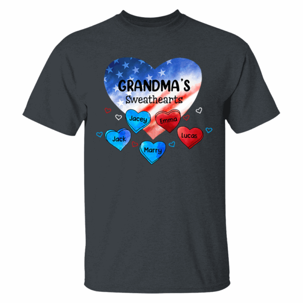 Custom Mom Grandma Sweat Heart 4th of July Shirt - Image 4