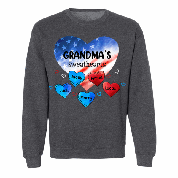 Custom Mom Grandma Sweat Heart 4th of July Shirt - Image 11