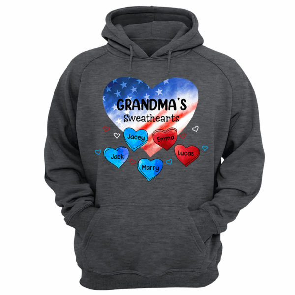 Custom Mom Grandma Sweat Heart 4th of July Shirt - Image 9