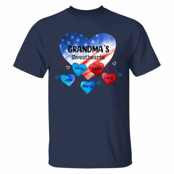 Custom Mom Grandma Sweat Heart 4th of July Shirt - Image 3