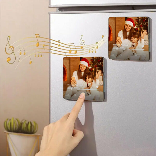Custom Music Fridge Magnet, Personalized Photo & Music Refrigerator Magnet, Play Song Music Box Ornament, Anniversary Christmas Gift for Him - Image 8