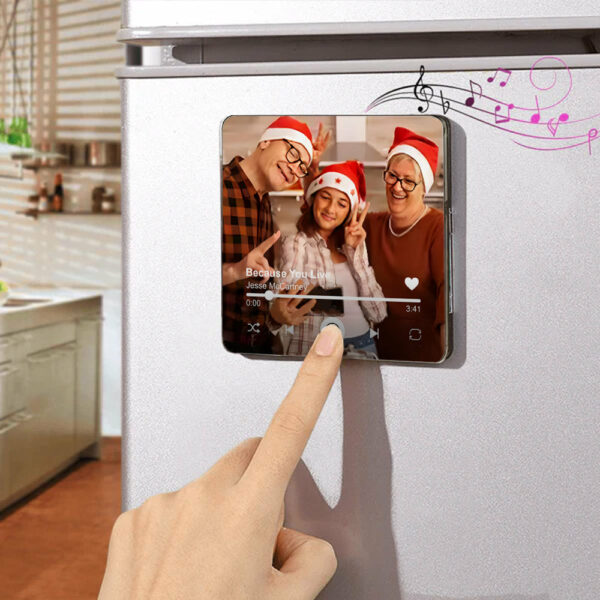 Custom Music Fridge Magnet, Personalized Photo & Music Refrigerator Magnet, Play Song Music Box Ornament, Anniversary Christmas Gift for Him - Image 4