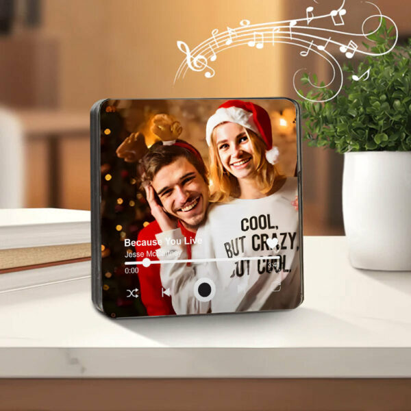 Custom Music Fridge Magnet, Personalized Photo & Music Refrigerator Magnet, Play Song Music Box Ornament, Anniversary Christmas Gift for Him - Image 3