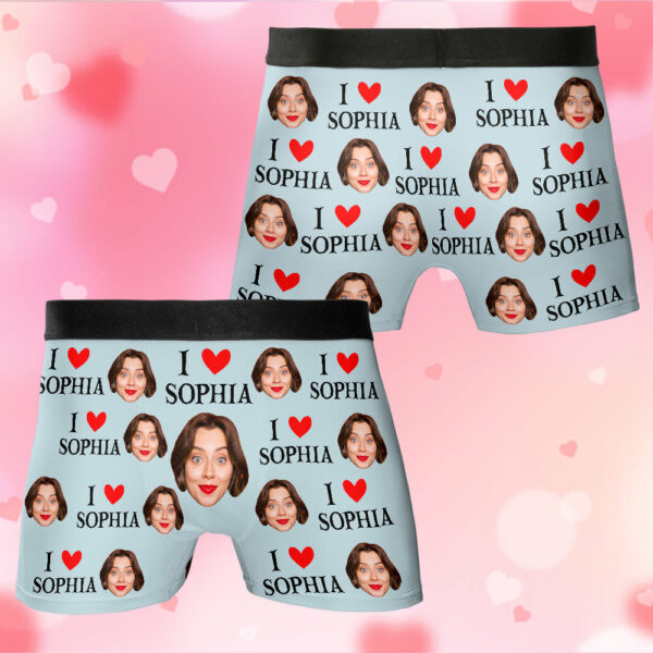 Custom Muti-Face Boxer For Husband, Custom Face Underwear, I Love You Boxer For Boyfriend, Valentine's Day Gift - Image 9