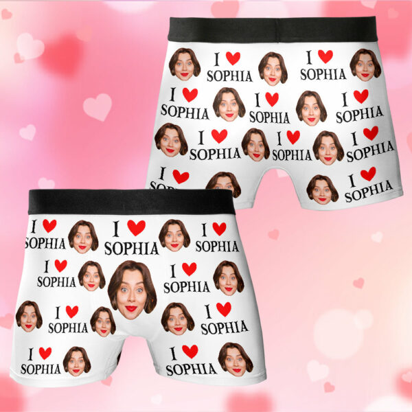 Custom Muti-Face Boxer For Husband, Custom Face Underwear, I Love You Boxer For Boyfriend, Valentine's Day Gift - Image 11