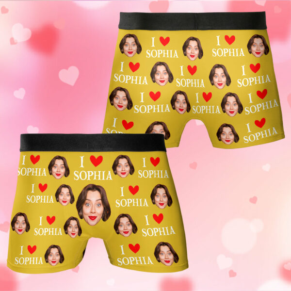 Custom Muti-Face Boxer For Husband, Custom Face Underwear, I Love You Boxer For Boyfriend, Valentine's Day Gift - Image 8