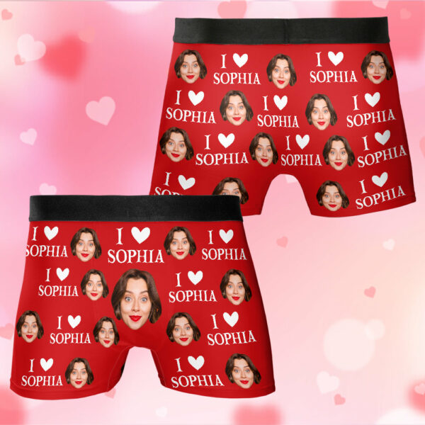Custom Muti-Face Boxer For Husband, Custom Face Underwear, I Love You Boxer For Boyfriend, Valentine's Day Gift - Image 6