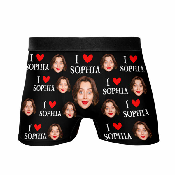 Custom Muti-Face Boxer For Husband, Custom Face Underwear, I Love You Boxer For Boyfriend, Valentine's Day Gift - Image 5