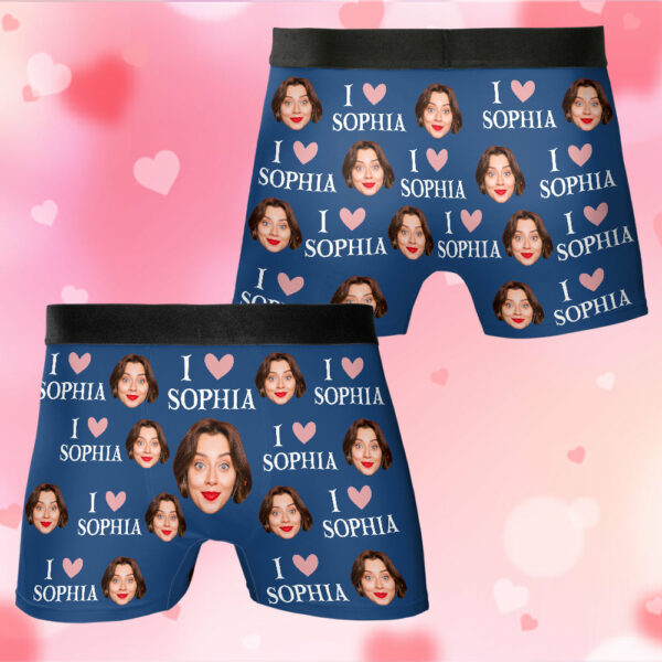 Custom Muti-Face Boxer For Husband, Custom Face Underwear, I Love You Boxer For Boyfriend, Valentine's Day Gift - Image 7