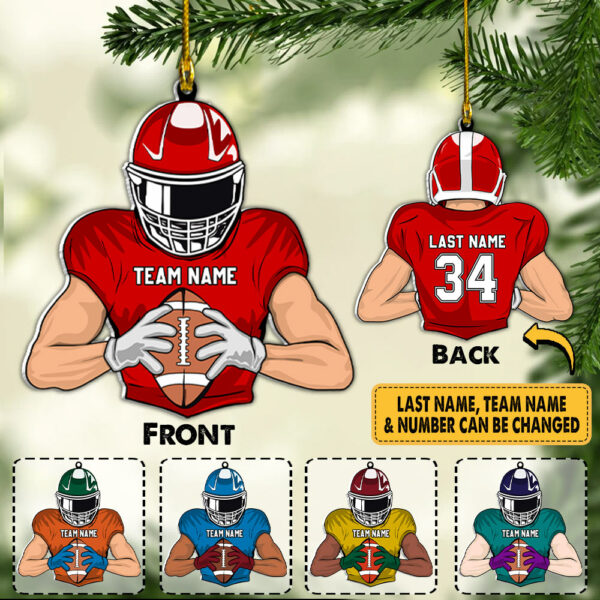 Custom Name And Number Ornament Gift For Football Player Football Lovers K1702 - Image 2