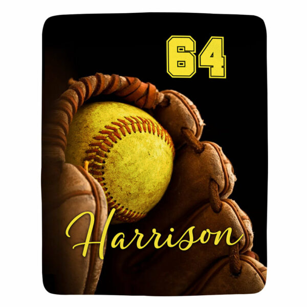 Custom Name And Number Softball Game Days Blanket Gift For Softball Player Softball Lovers - Image 2