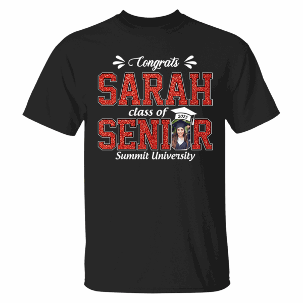 Custom Name Congratulation Graduation Shirt, Custom Photo Senior 2025 Shirt, Class of 2025 Shirt, Personalized Shirt For Graduation - Image 2