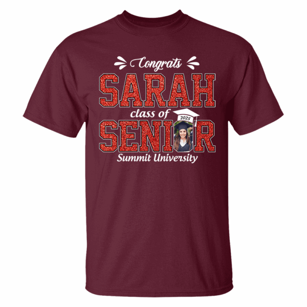 Custom Name Congratulation Graduation Shirt, Custom Photo Senior 2025 Shirt, Class of 2025 Shirt, Personalized Shirt For Graduation - Image 7