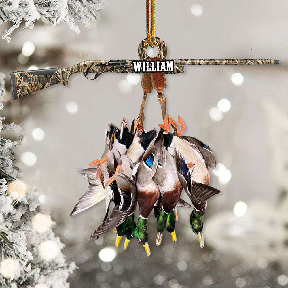 Custom Name Duck Hunting Ornament