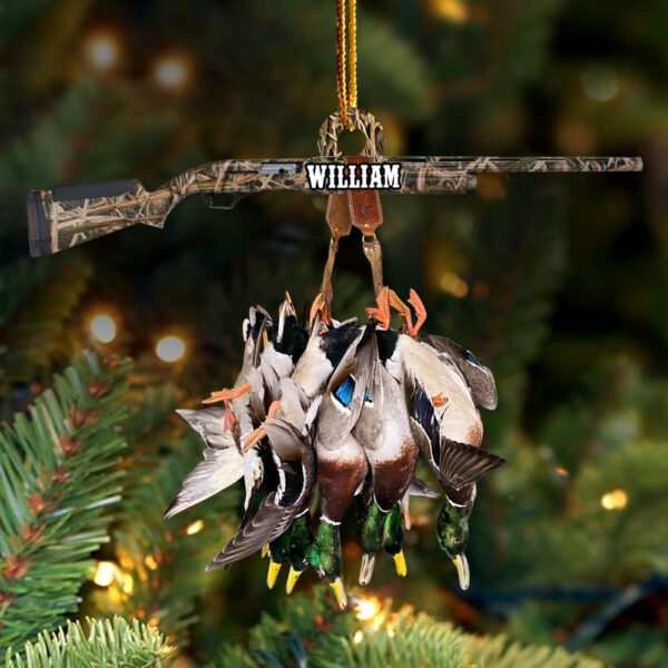 Custom Name Duck Hunting Ornament - Image 3