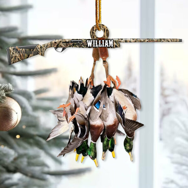 Custom Name Duck Hunting Ornament - Image 2
