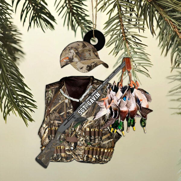 Custom Name Duck Hunting Uniform Ornament - Personalized Acrylic Ornament - Image 2