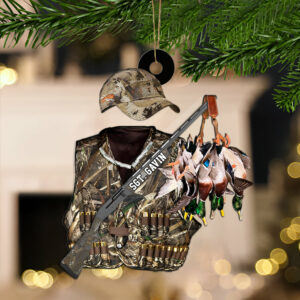 Custom Name Duck Hunting Uniform Ornament - Personalized Acrylic Ornament