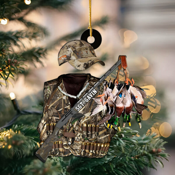 Custom Name Duck Hunting Uniform Ornament - Personalized Acrylic Ornament - Image 4