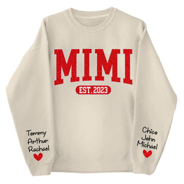 Custom Name Gigi Nana Grandma Est And Kids Sweatshirt - Image 2