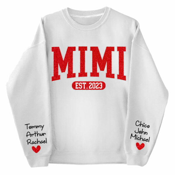 Custom Name Gigi Nana Grandma Est And Kids Sweatshirt - Image 4